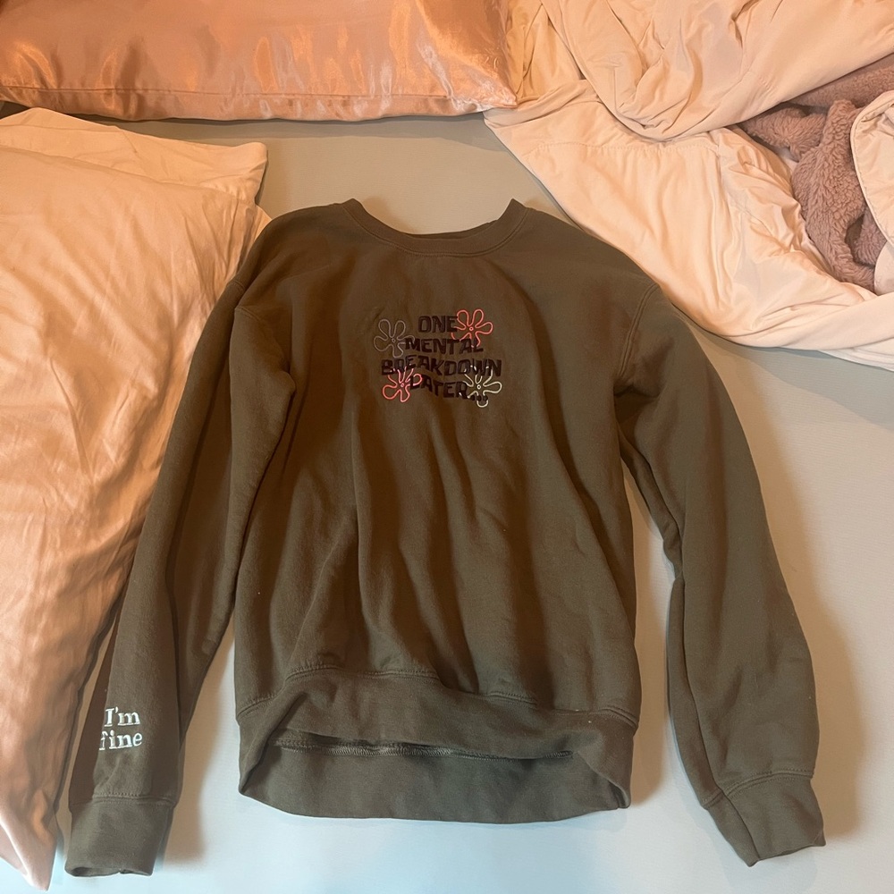 Olive Green Crew Neck Sweater